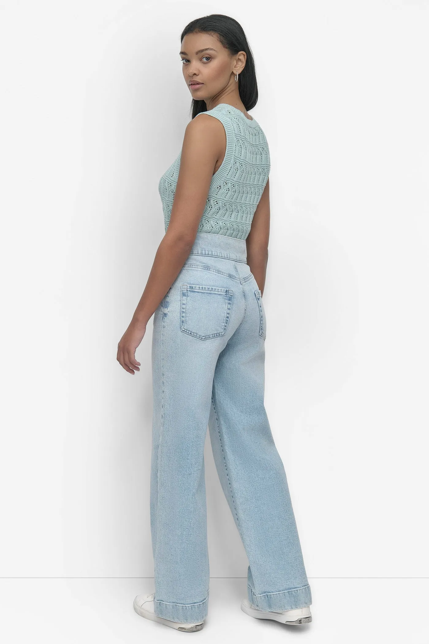 HIGH Rise Length DOUBLE BUTTON TAB WIDE LEG sold by DKNY product image thumbnail 5