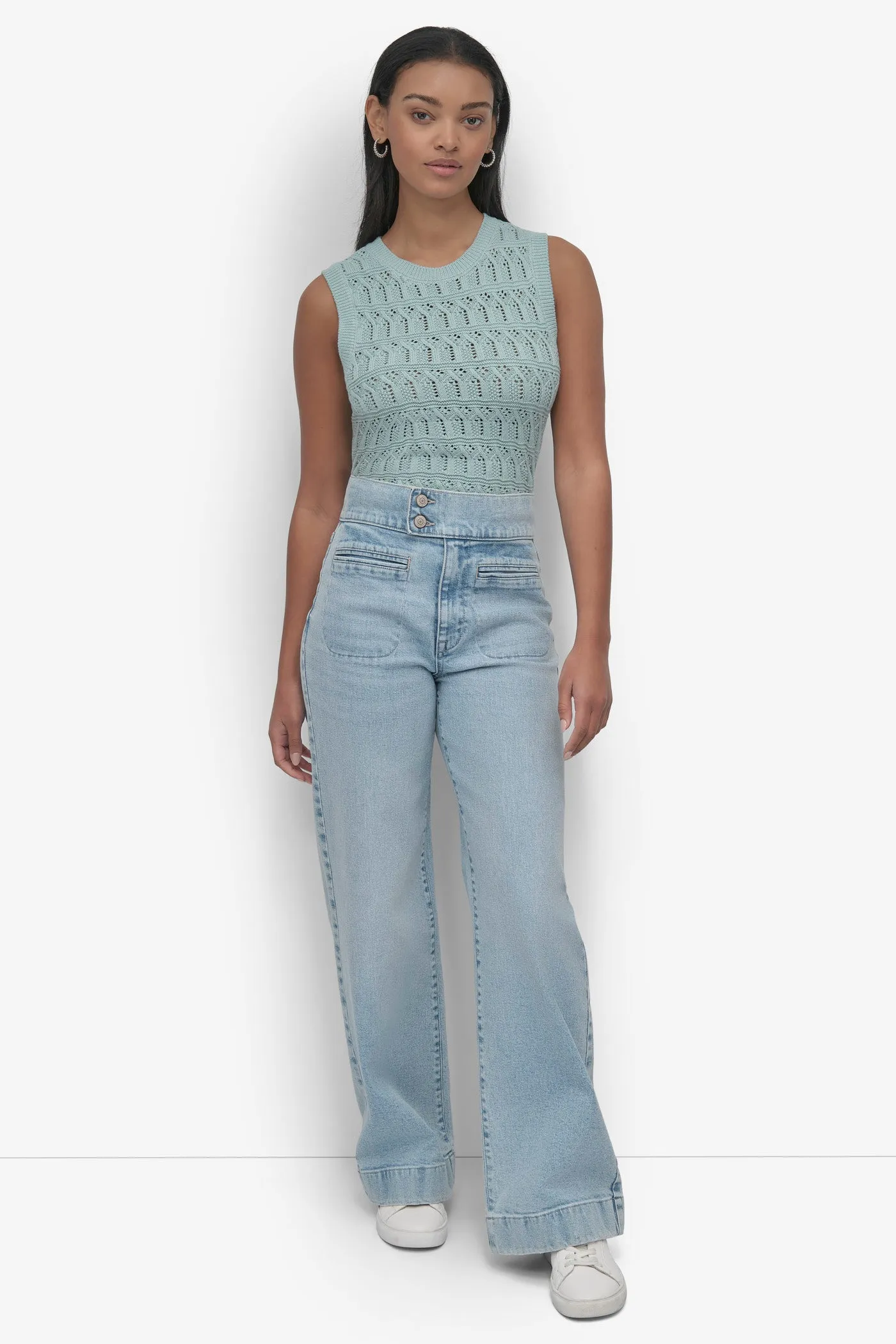 HIGH Rise Length DOUBLE BUTTON TAB WIDE LEG sold by DKNY product image thumbnail 4