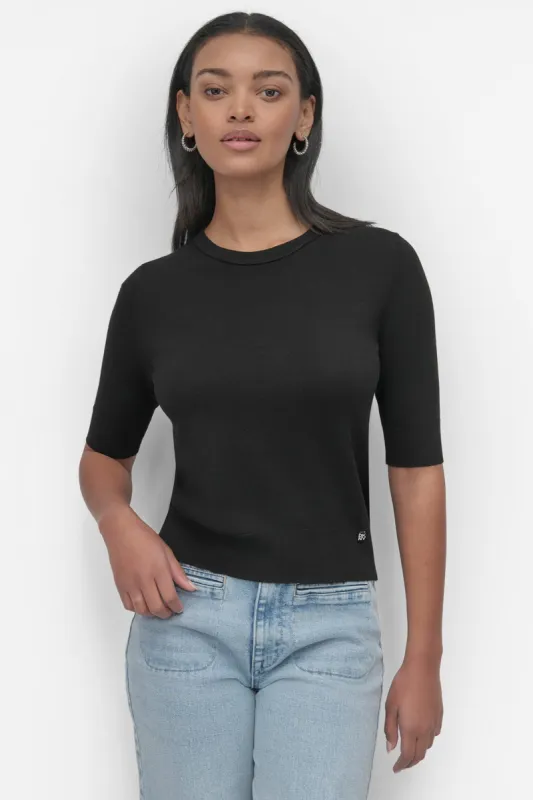 ELBOW SLEEVE CREW NECK sold by DKNY