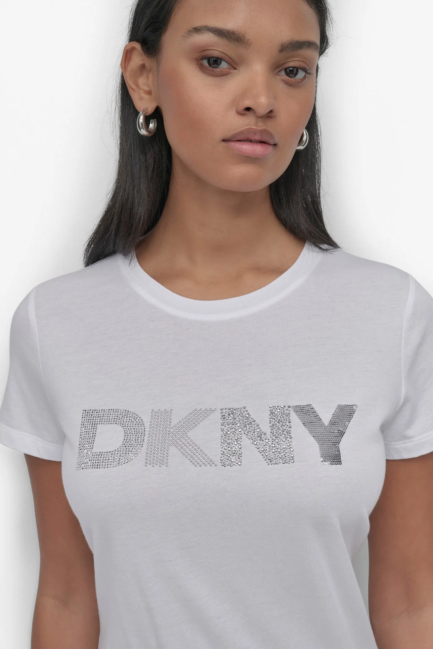 DKNY MIXED EMBELLISHMENTS LOGO TEE sold by DKNY product image thumbnail 4