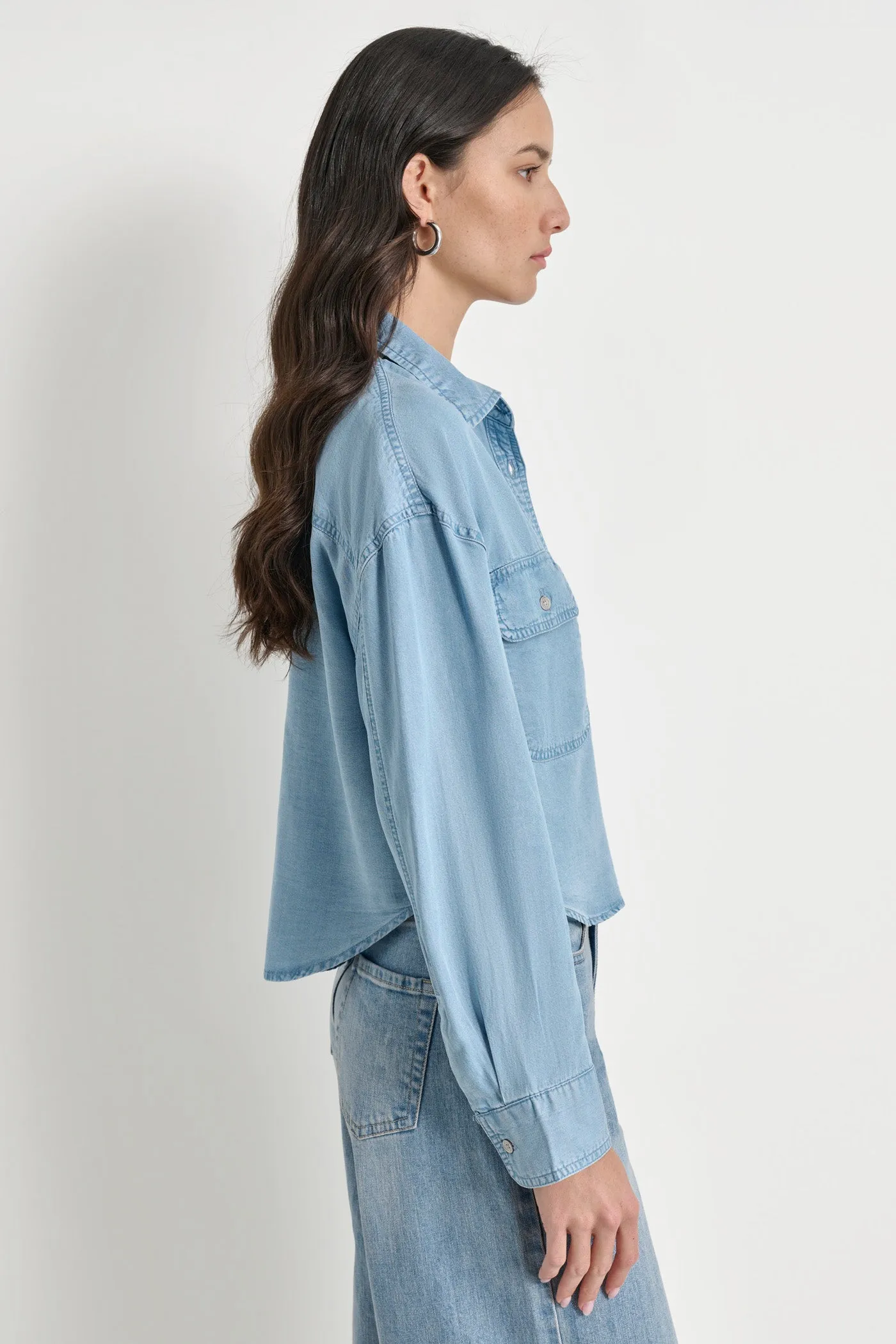 CROPPED BUTTON FRONT SHIRT sold by DKNY product image thumbnail 3