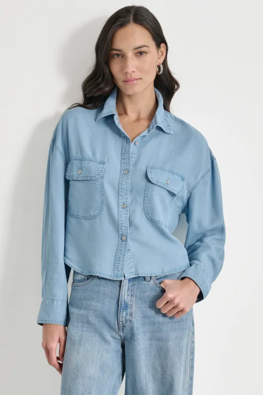 CROPPED BUTTON FRONT SHIRT sold by DKNY