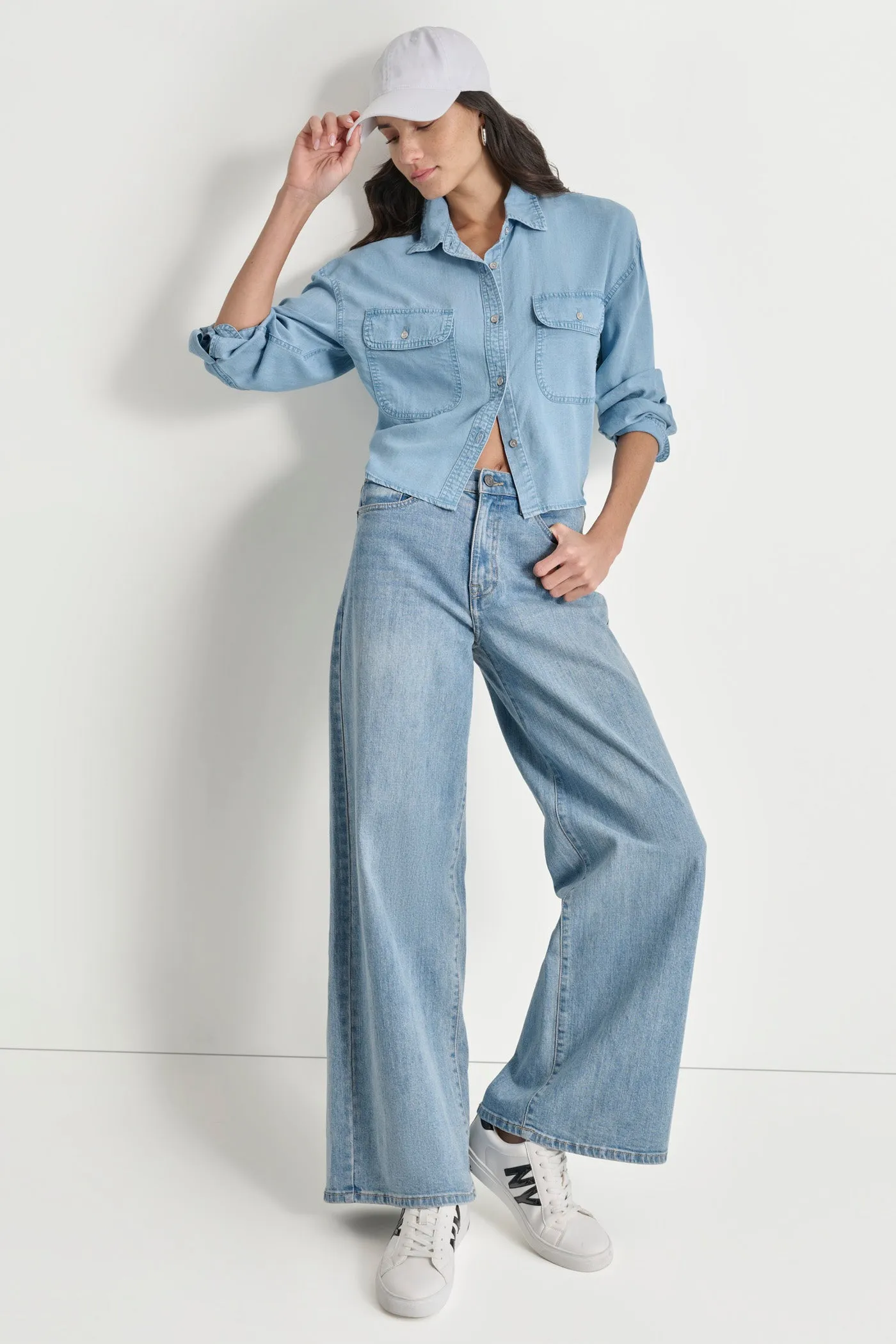 CROPPED BUTTON FRONT SHIRT sold by DKNY product image thumbnail 5