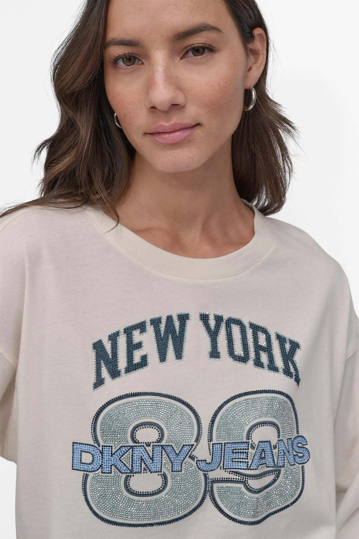 89 MULTI COLOR RHINESTONE LOGO LONG SLEEVE TEE sold by DKNY product image thumbnail 5