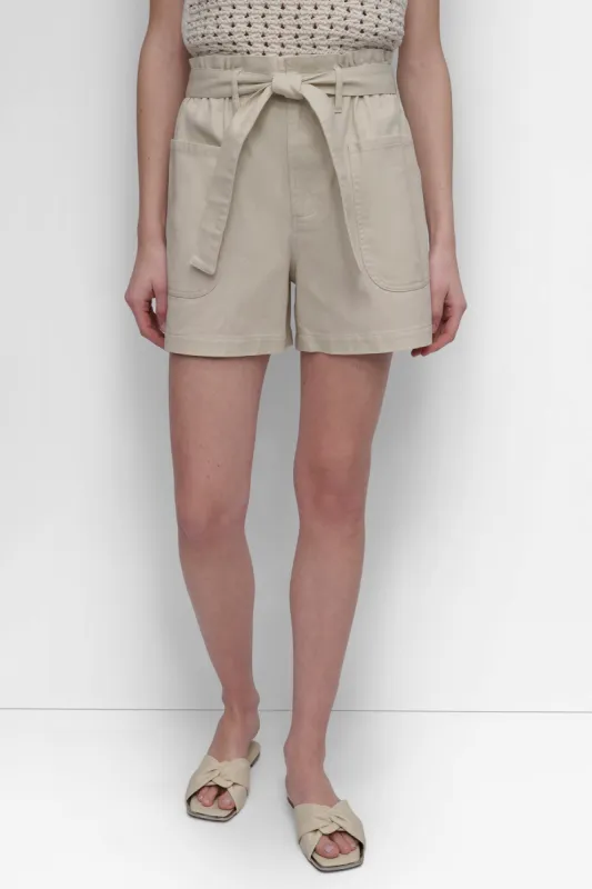HIGH WAIST PAPER BAG SHORT WITH SELF BELT sold by DKNY
