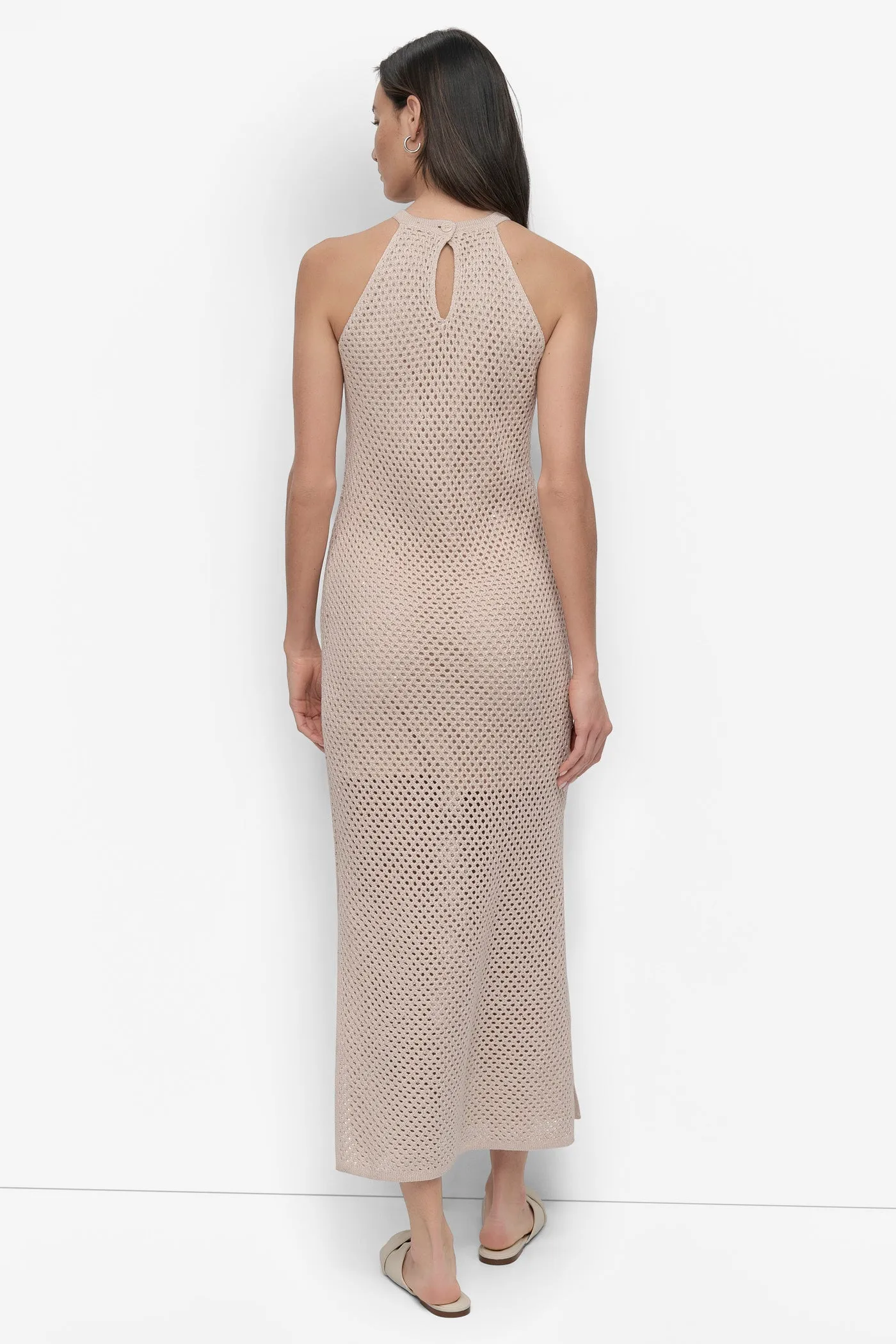 HALTER NECK OPEN STITCH MIDI DRESS WITH SEQUINS sold by DKNY product image thumbnail 2