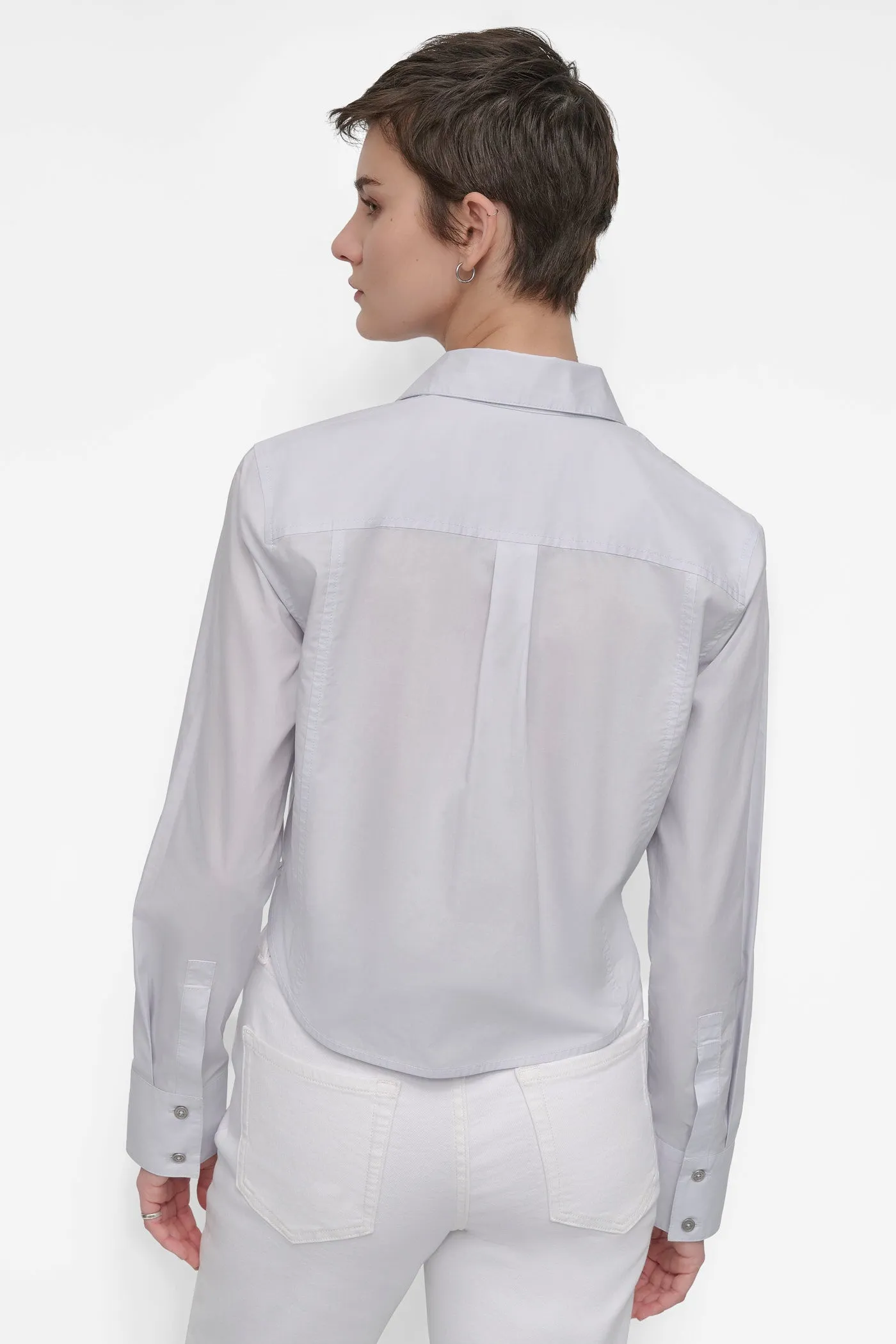 LONG SLEEVE POPLIN TOP WITH DOME STUDS sold by DKNY product image thumbnail 2