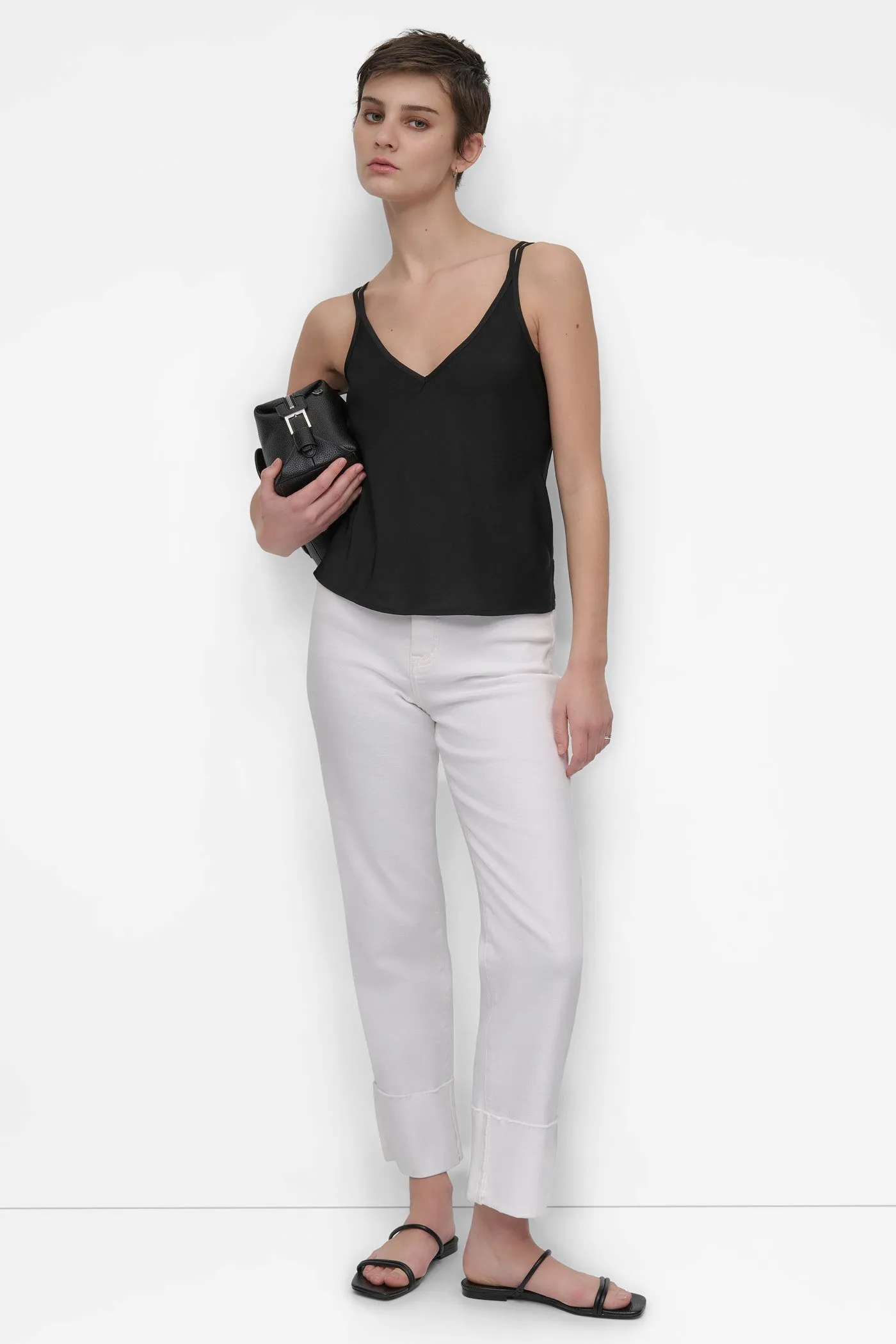 STRAPPY V-NECK CAMI W/ADJUSTABLE STRAPS sold by DKNY product image thumbnail 5