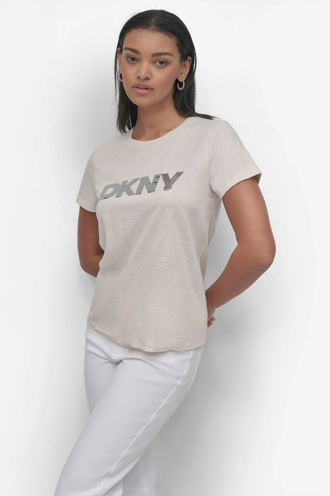 SEQUIN LOGO CREW NECK TEE sold by DKNY product image thumbnail 5