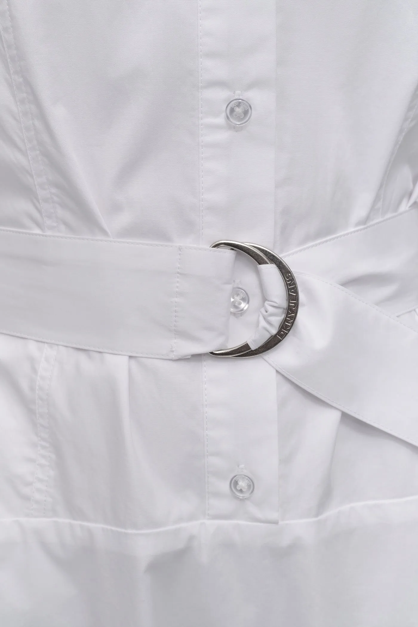 SLEEVELESS BUTTON FRONT POPLIN DRESS WITH SELF BELT sold by DKNY product image thumbnail 5