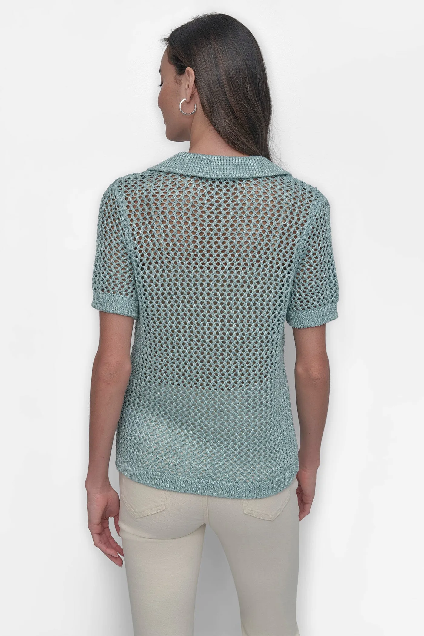 OPEN STITCH POLO WITH MICRO SEQUINS sold by DKNY product image thumbnail 2