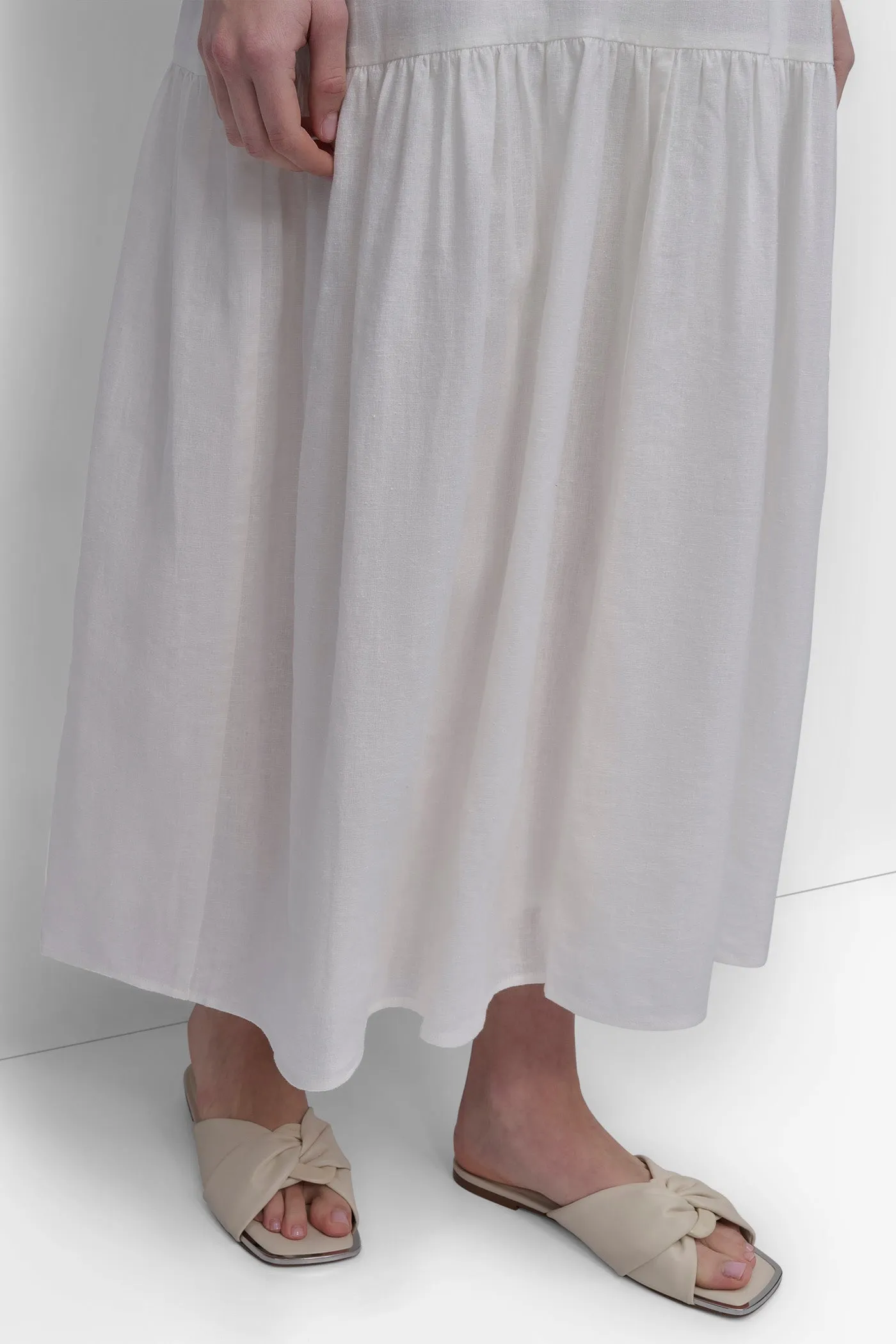 LINEN SLEEVELESS TIERED MAXI sold by DKNY product image thumbnail 5