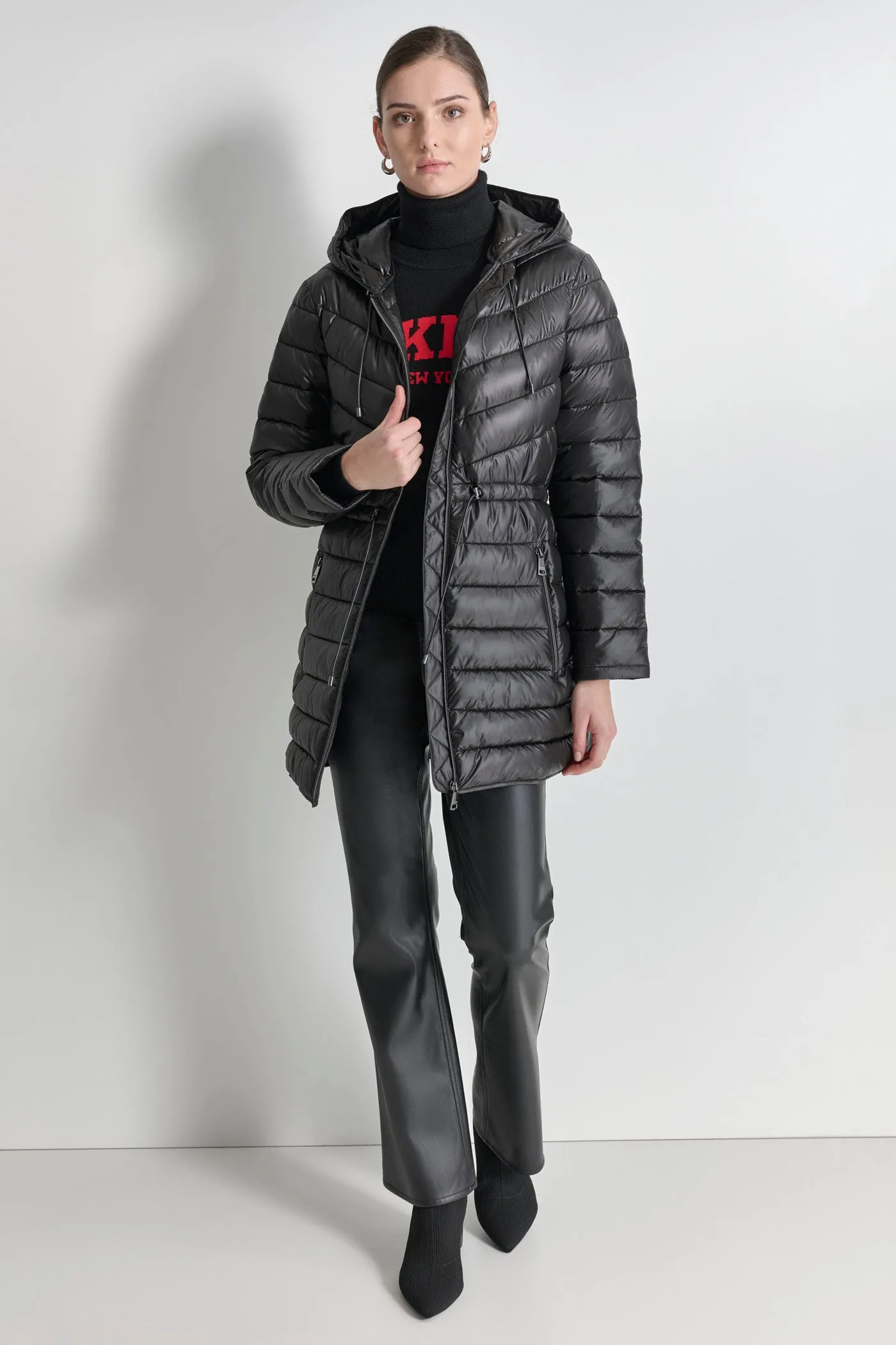 PUFFER JACKET WITH CINCHED WAIST sold by DKNY product image thumbnail 3