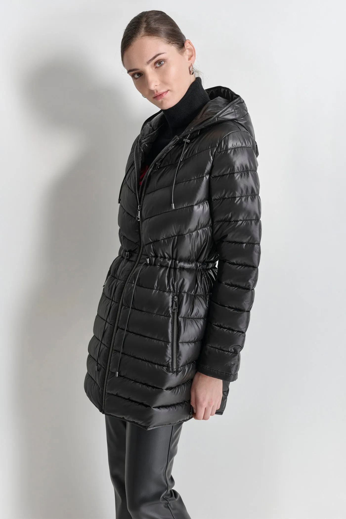 PUFFER JACKET WITH CINCHED WAIST sold by DKNY product image thumbnail 4