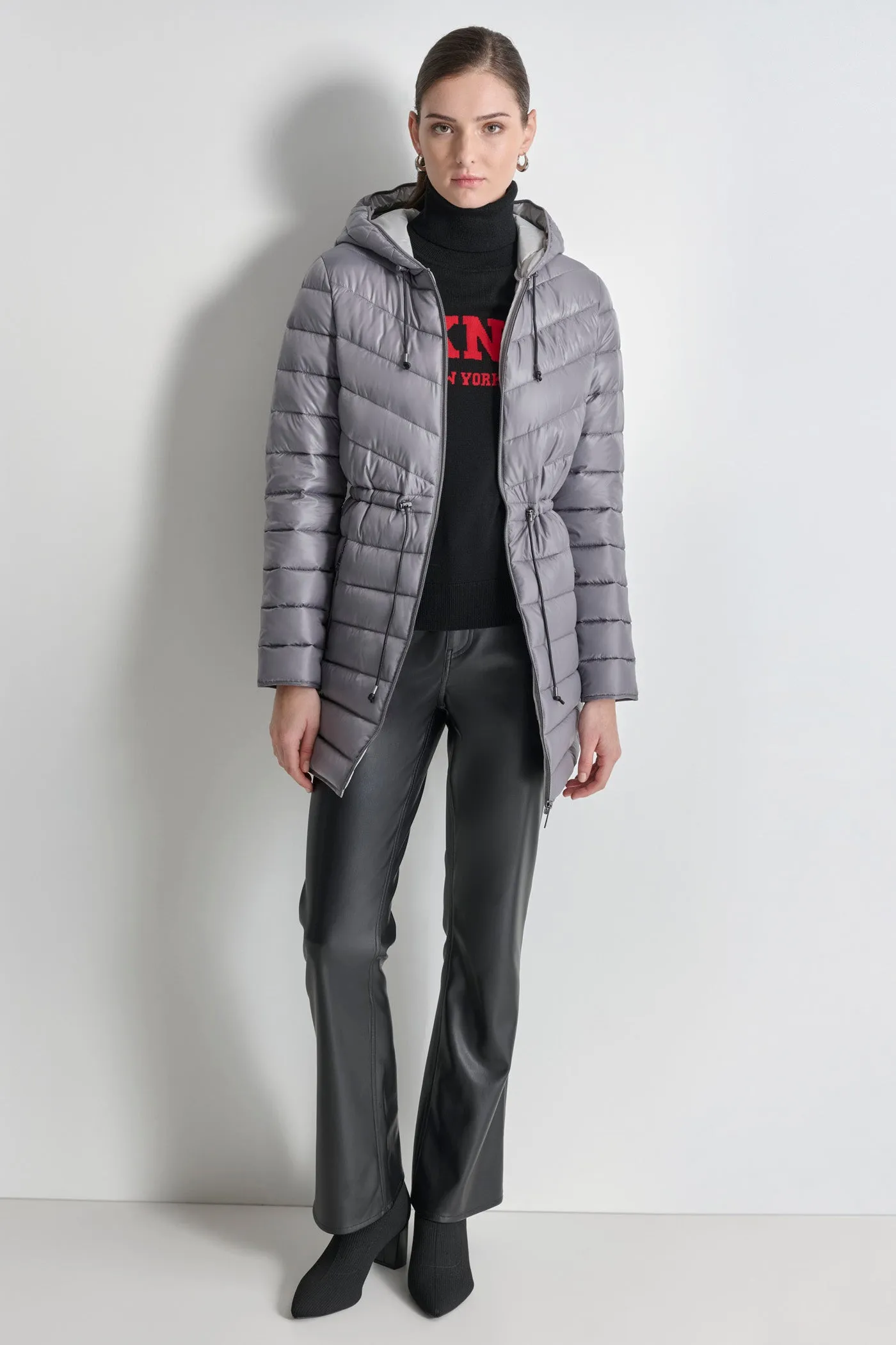PUFFER JACKET WITH CINCHED WAIST sold by DKNY product image thumbnail 4