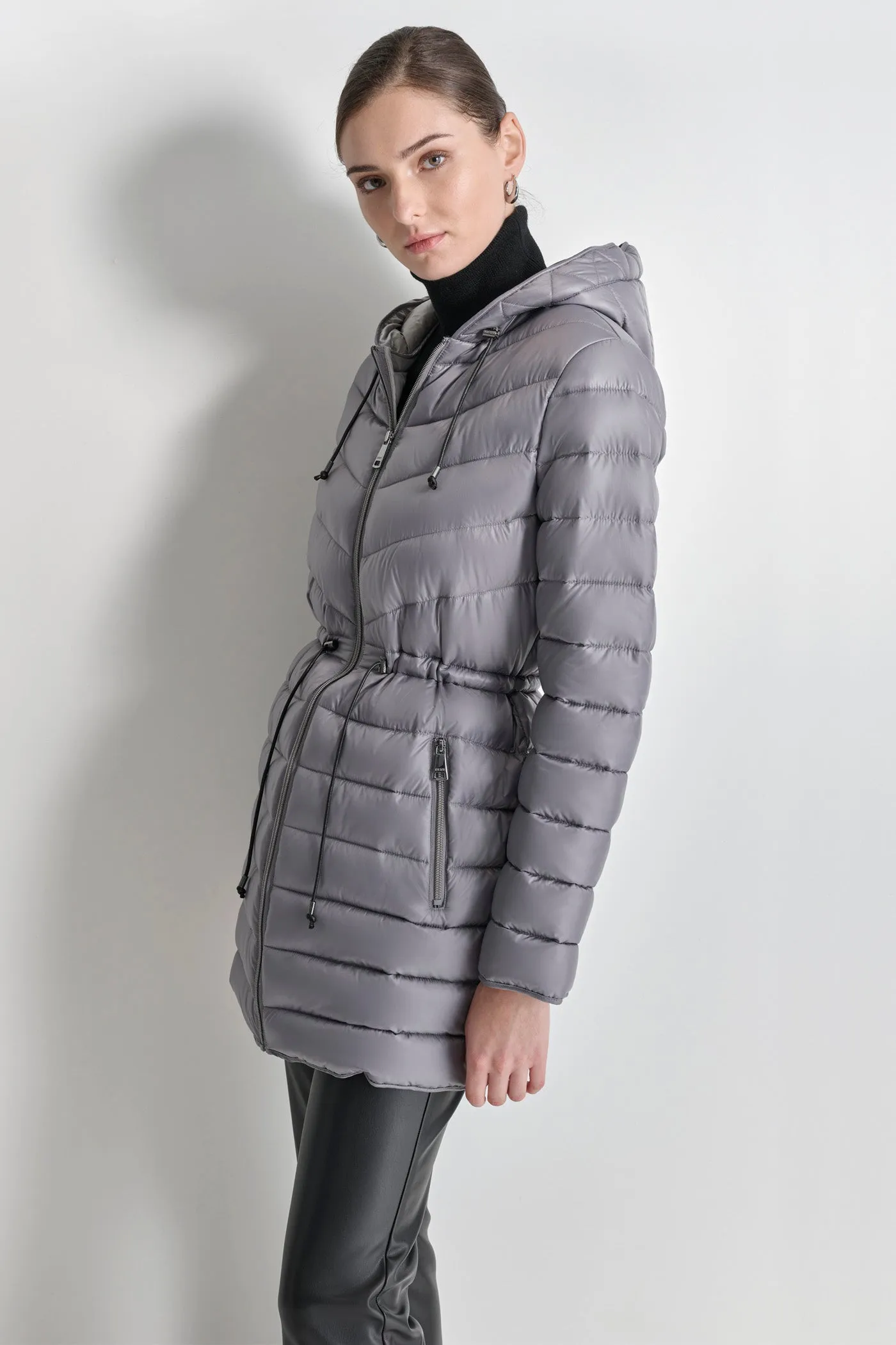 PUFFER JACKET WITH CINCHED WAIST sold by DKNY product image thumbnail 3