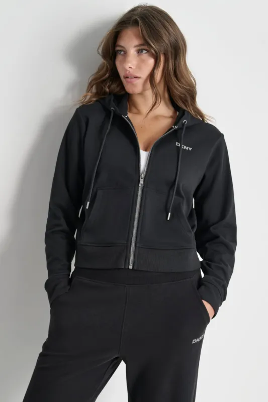 LOGO STUDDED HOODIE sold by DKNY