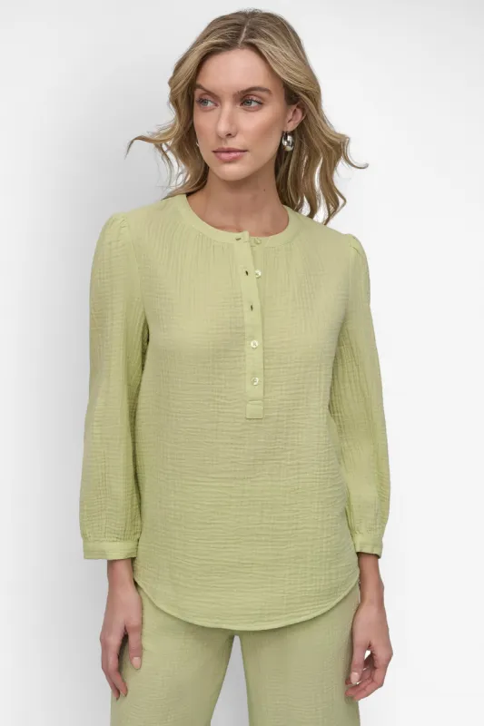 JEWEL NECKLINE HENLEY LONG SLEEVE sold by DKNY