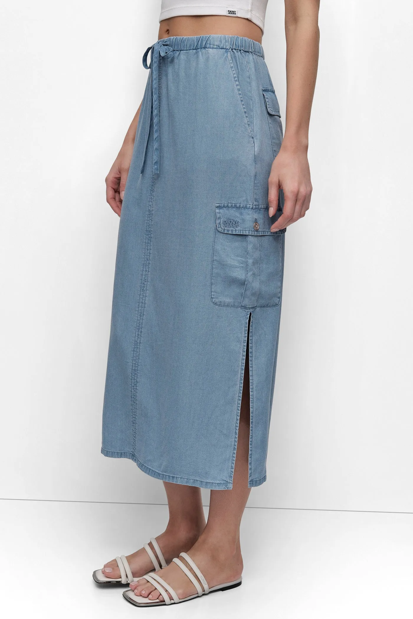GARMENT DYE TIE WAIST CARGO SKIRT sold by DKNY product image thumbnail 3