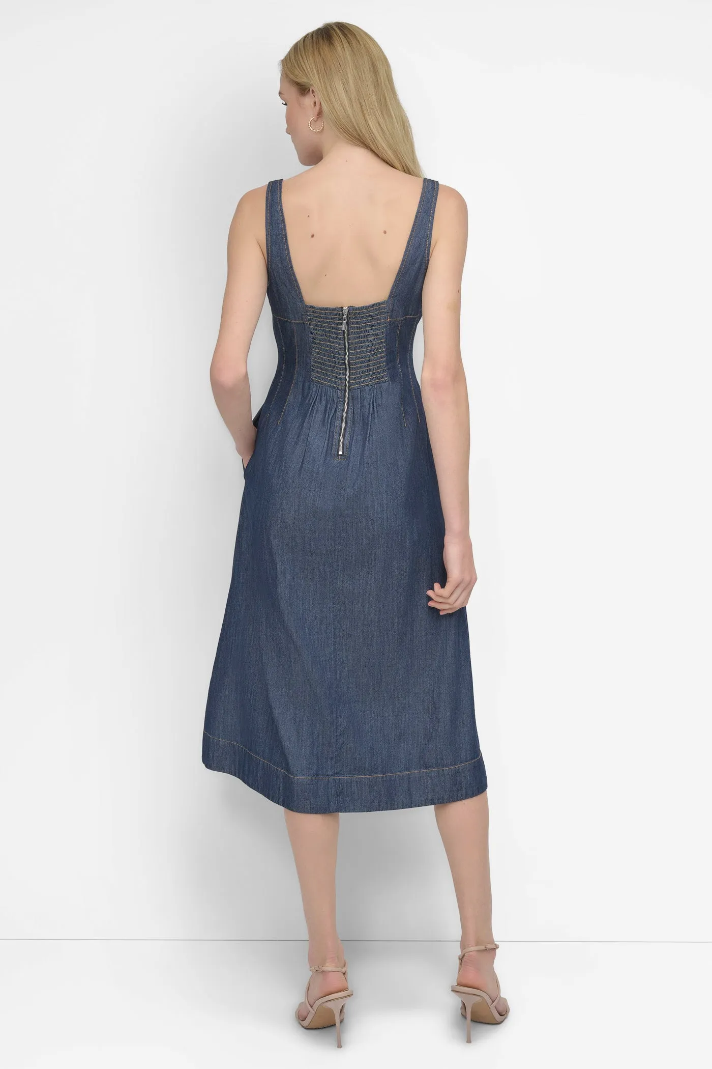 CORSET SITTED DENIM DRESS sold by DKNY product image thumbnail 2