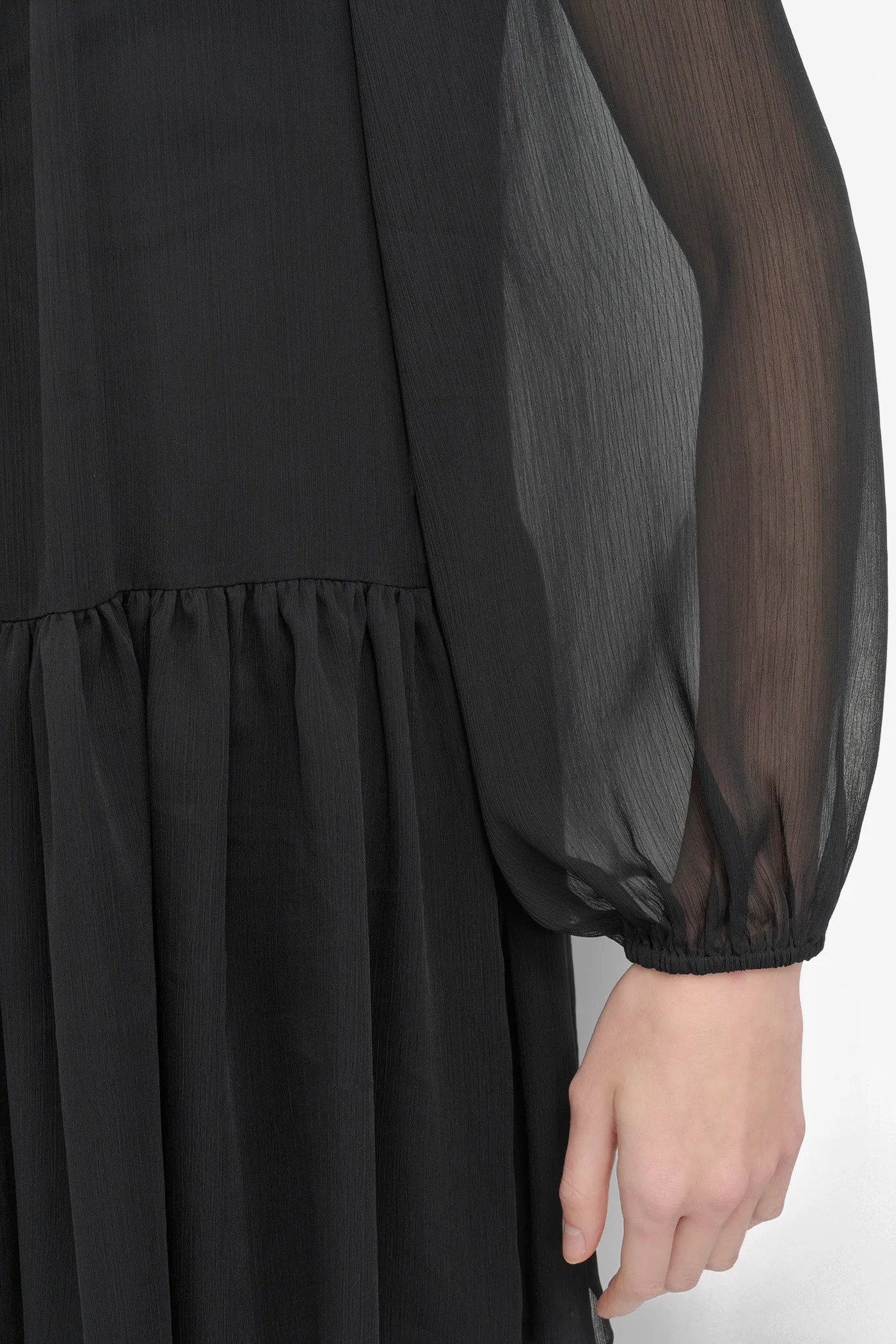 LONG SLEEVE CHIFFON MINI DRESS sold by DKNY product image thumbnail 5