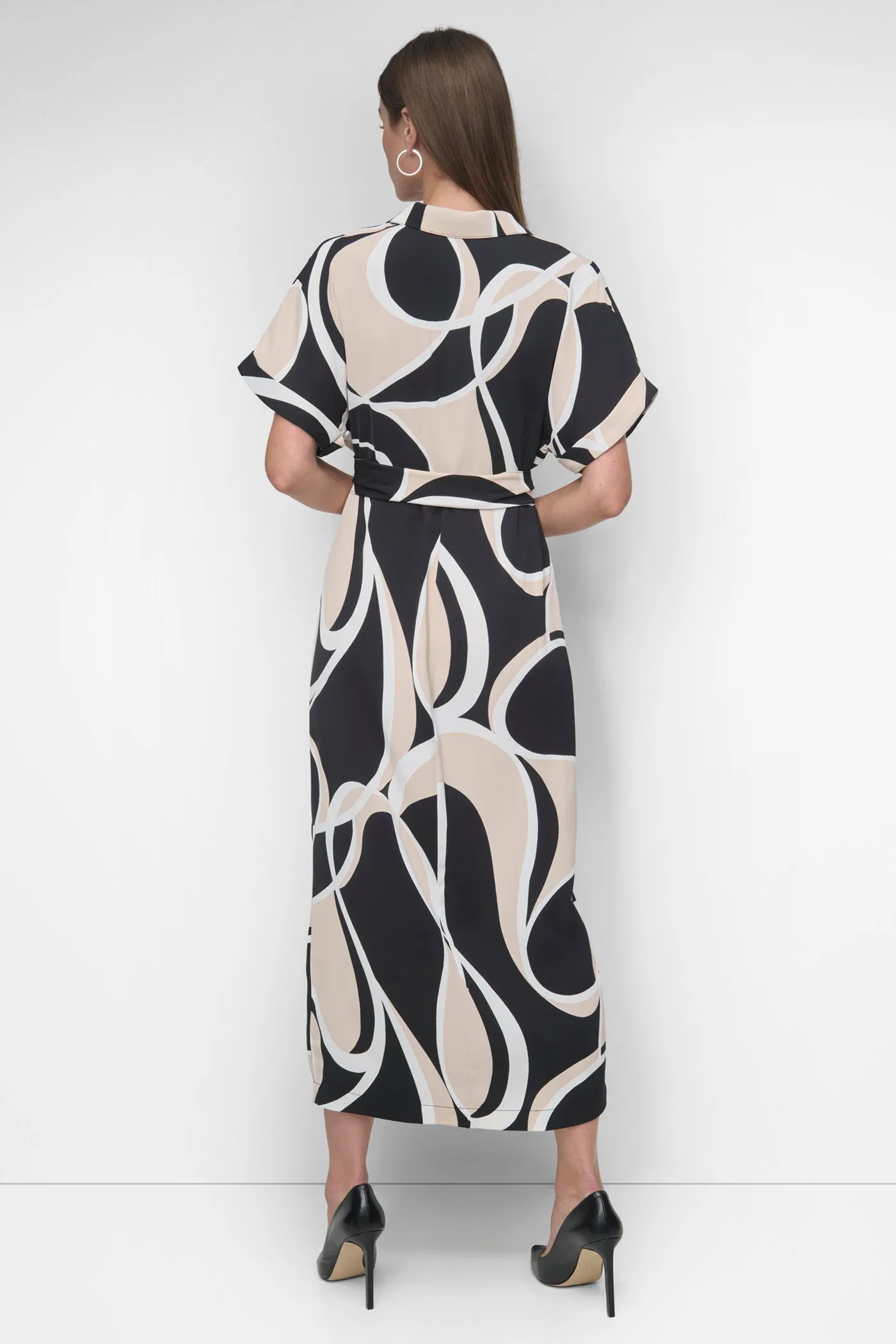 DRAPEY CREPE BELTED MAXI DRESS sold by DKNY product image thumbnail 2