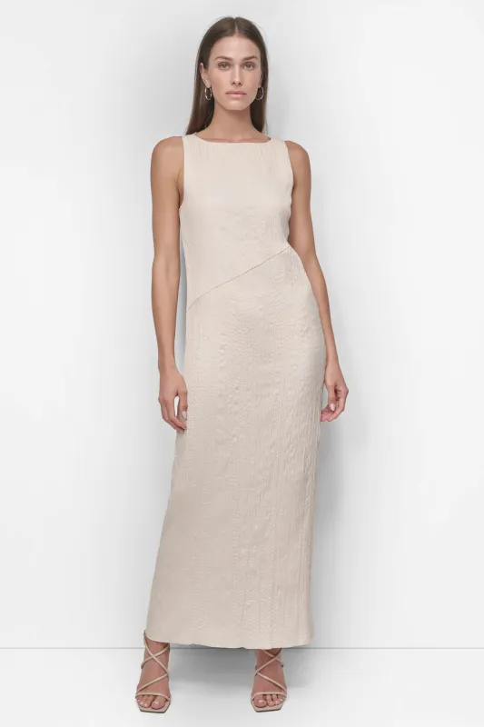 SLEEVELESS BROOMSTICK TWILL MIDI made by DKNY