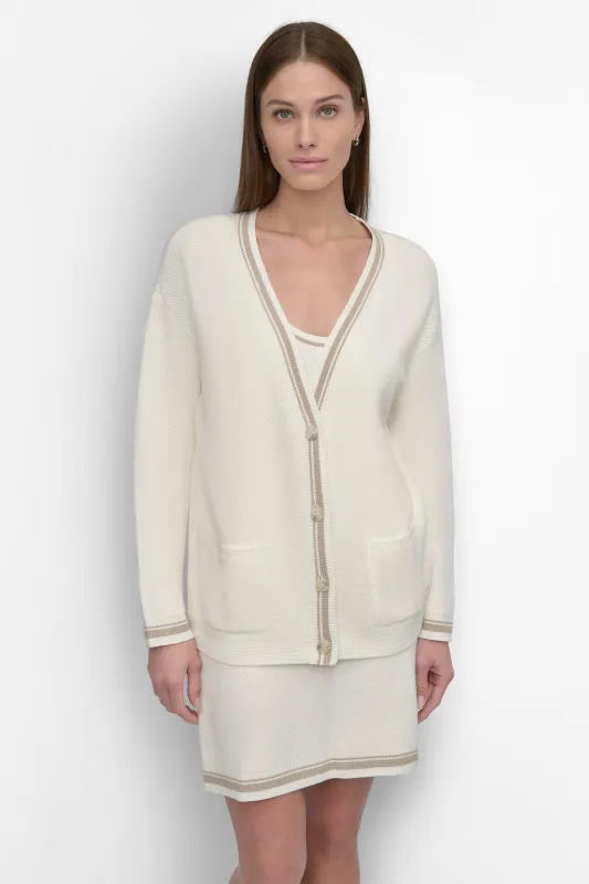 STRIPED COURT CARDIGAN sold by DKNY