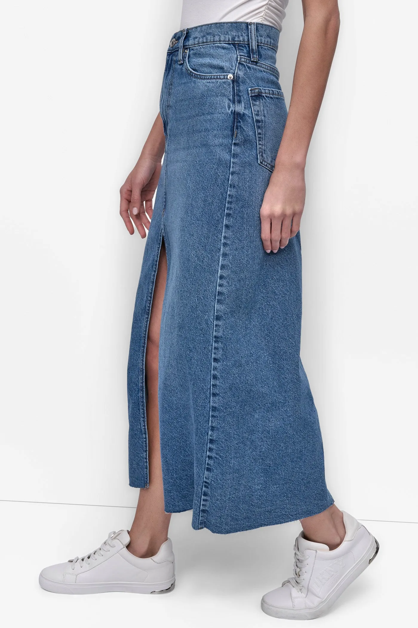 HIGH Rise Length A-LINE MAXI SKIRT WITH FRONT VENT sold by DKNY product image thumbnail 3