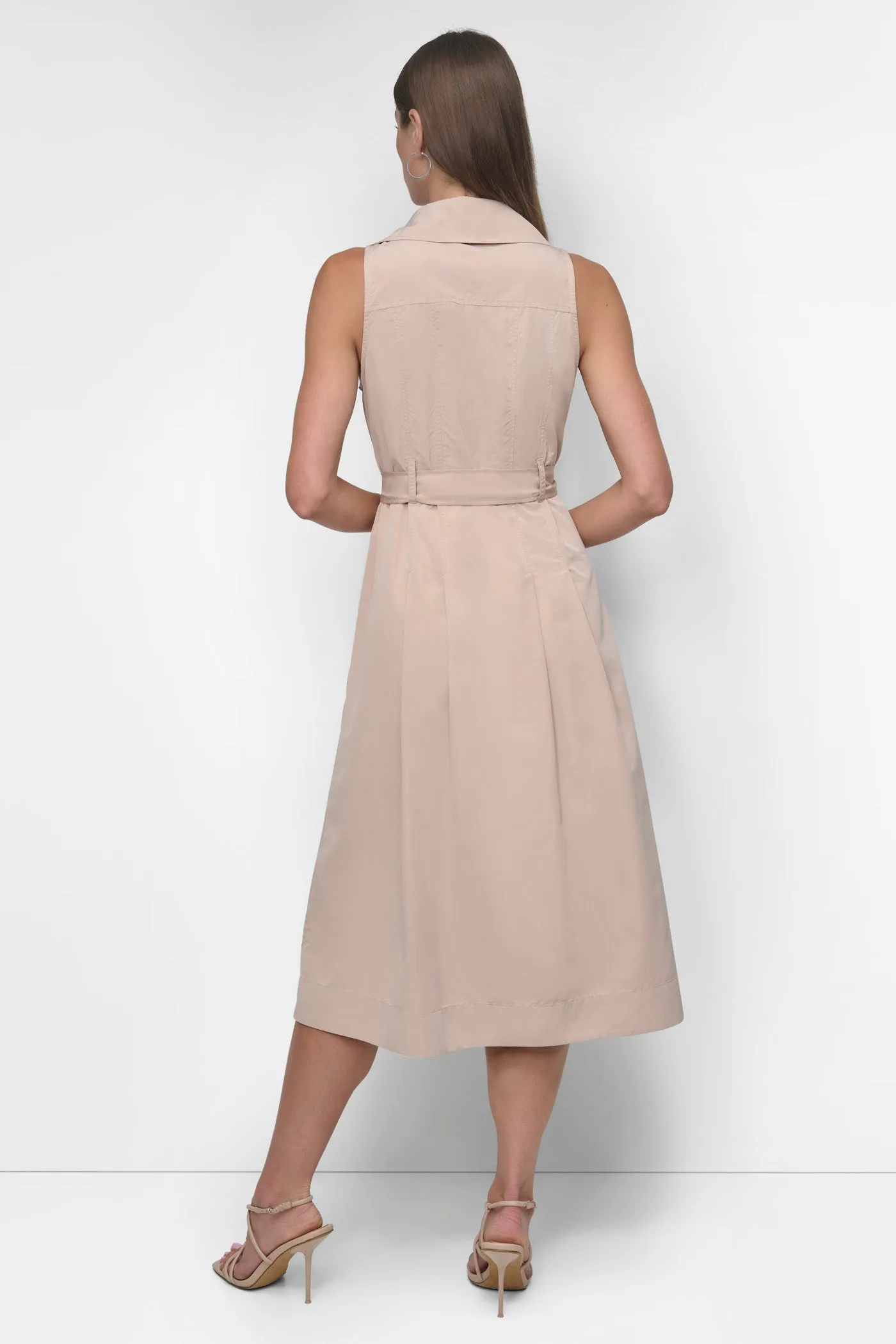SLEEVELESS TECH COTTON BELTED MIDI DRESS sold by DKNY product image thumbnail 2