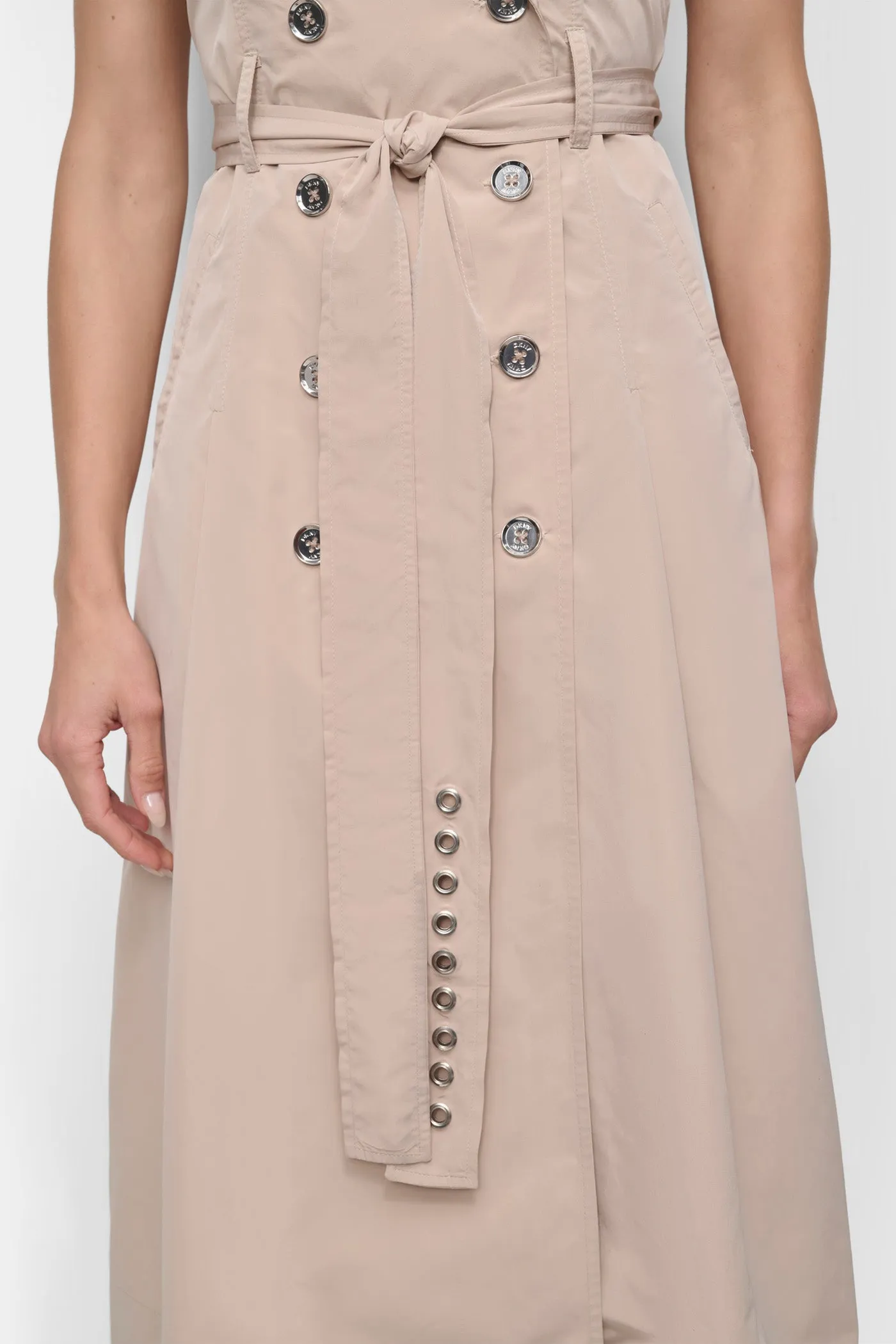 SLEEVELESS TECH COTTON BELTED MIDI DRESS sold by DKNY product image thumbnail 5