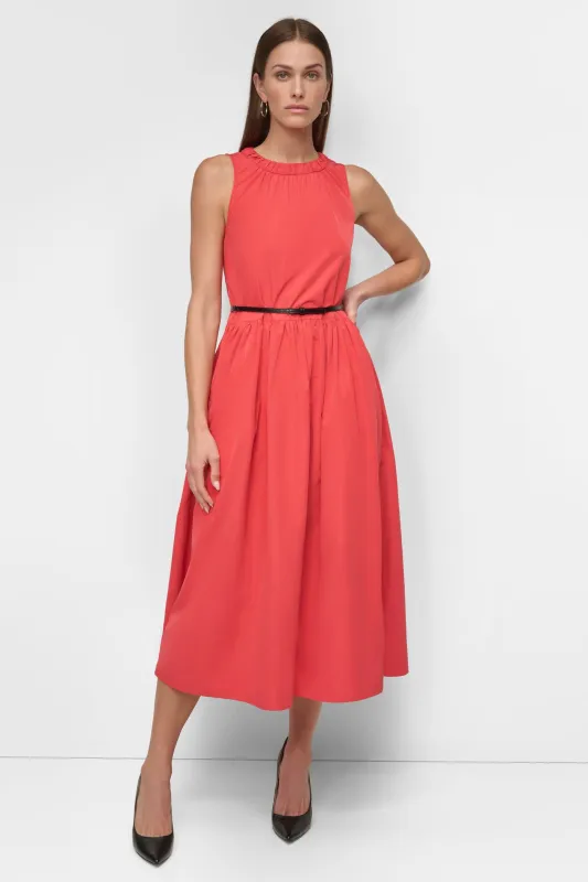 SHIRRING MIDI DRESS WITH BELT sold by DKNY
