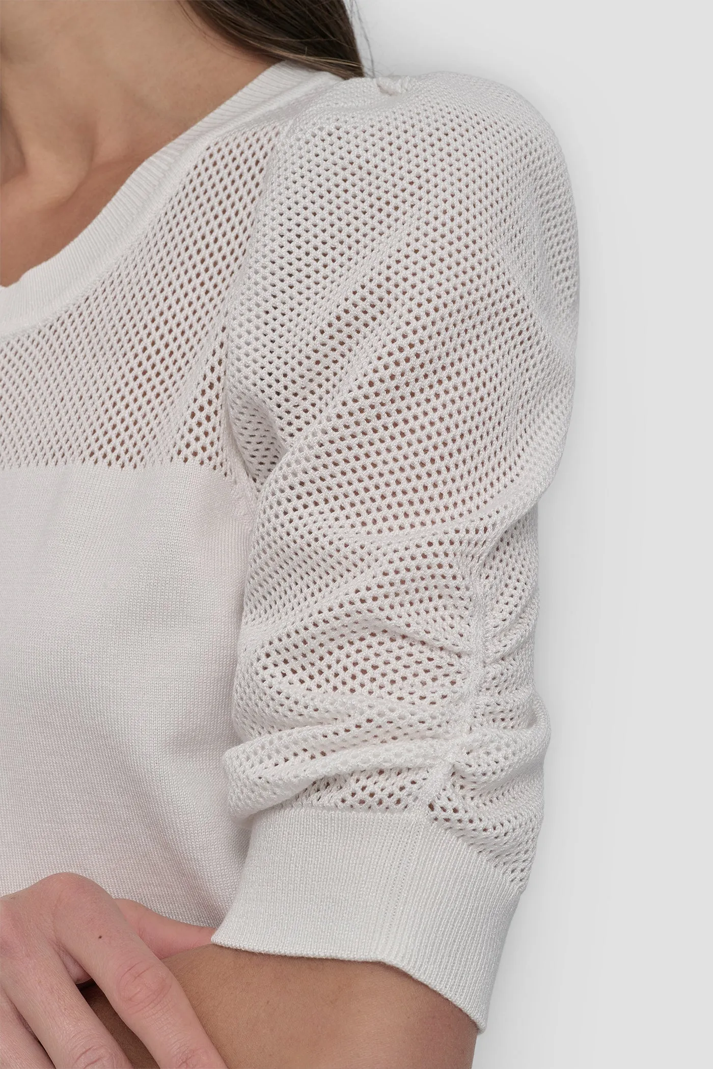 SHORT SLEEVE CREWNECK TWIST SLEEVE SWEATER sold by DKNY product image thumbnail 5