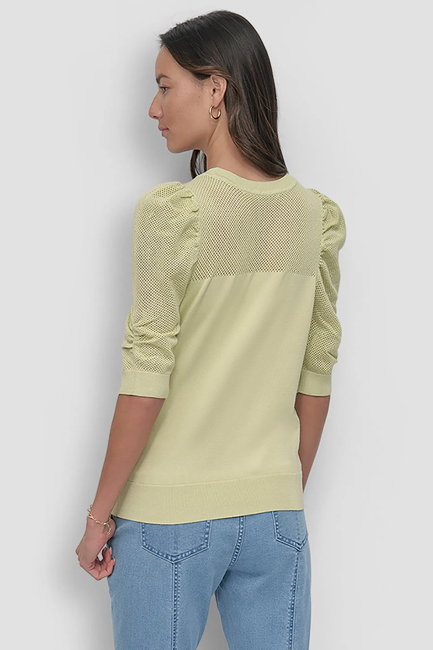 SHORT SLEEVE CREWNECK TWIST SLEEVE SWEATER sold by DKNY product image thumbnail 3