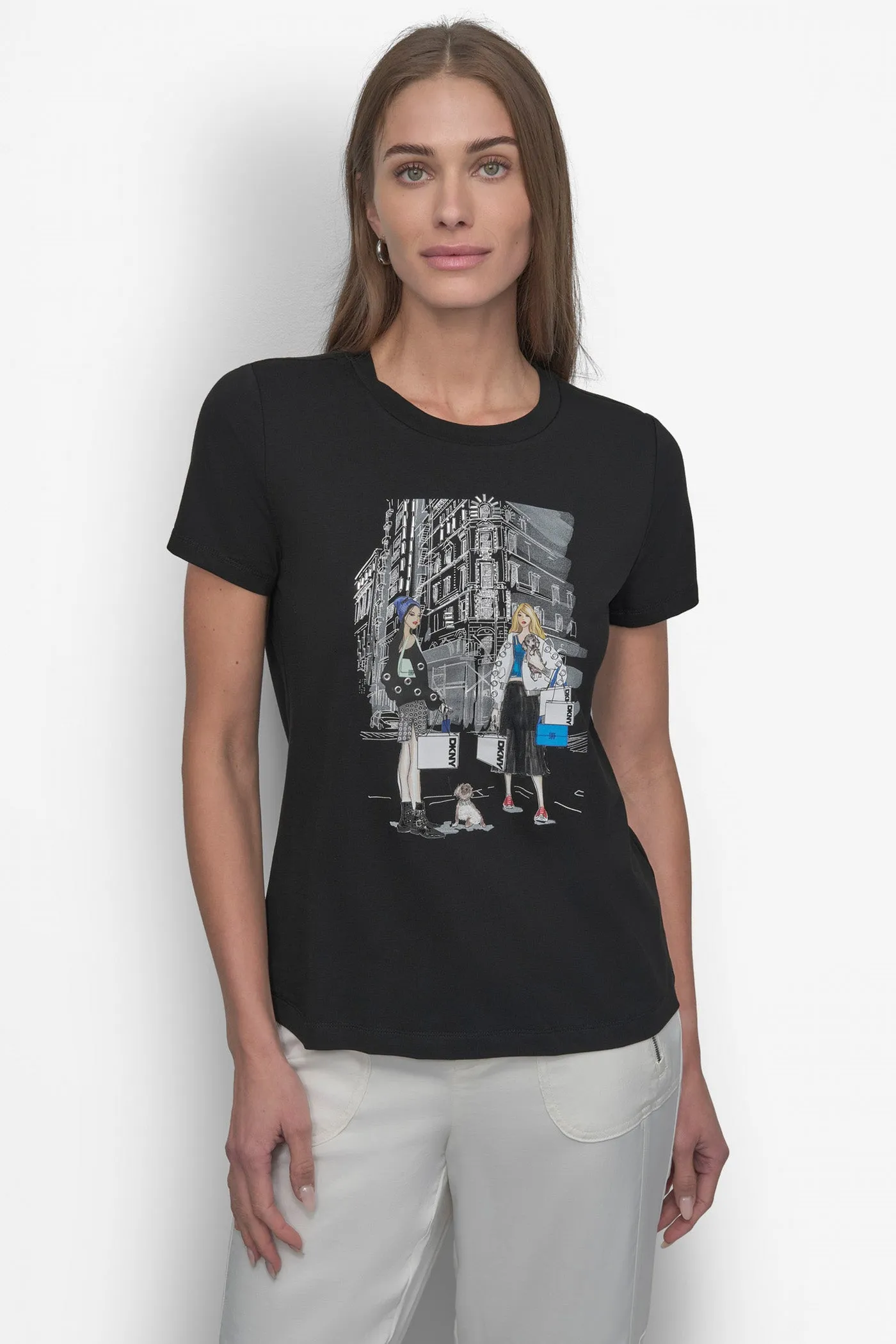 FLATIRON CONVERSATIONAL TEE sold by DKNY