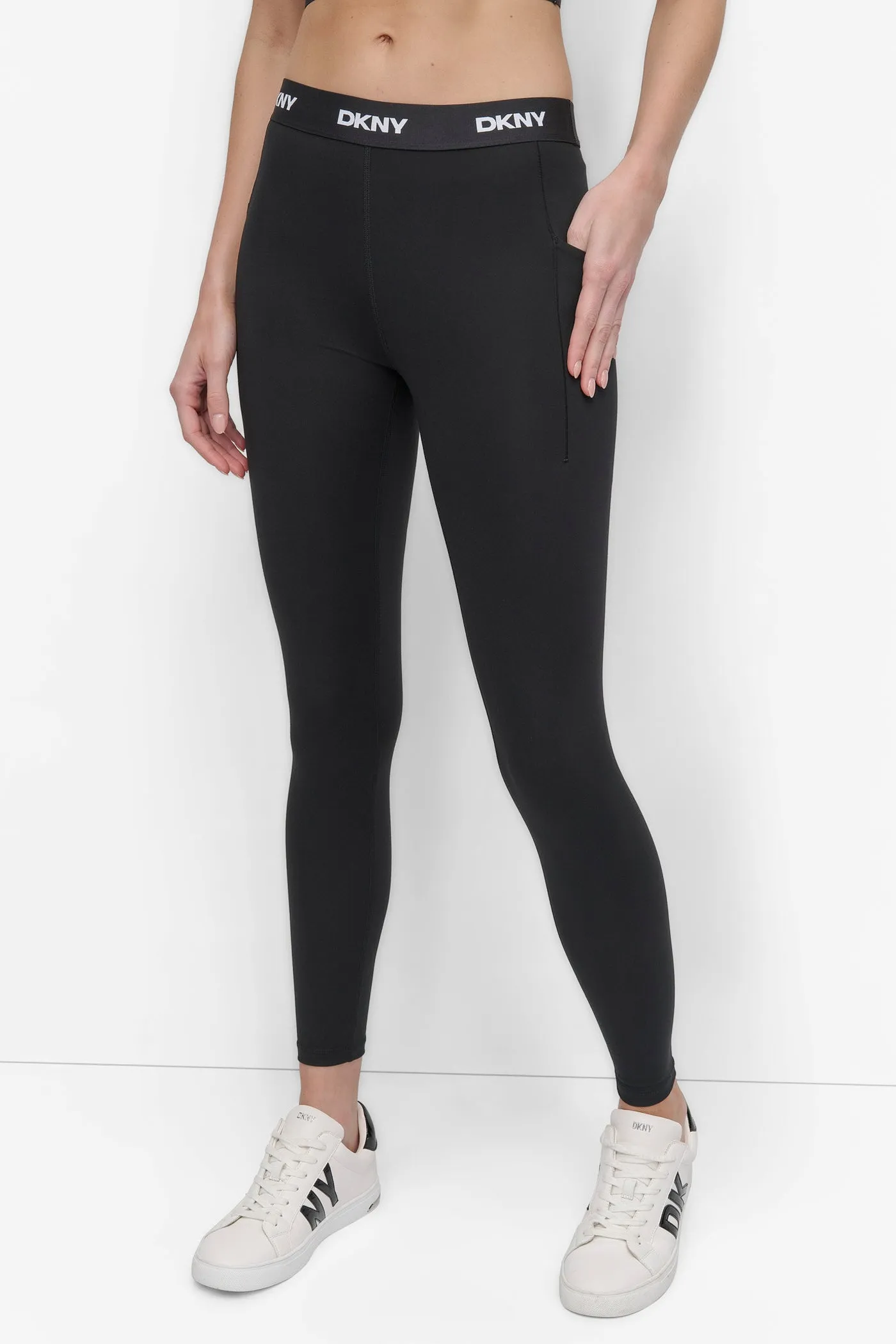 CROPPED MID-RISE LOGO-WAIST LEGGING sold by DKNY product image thumbnail 5