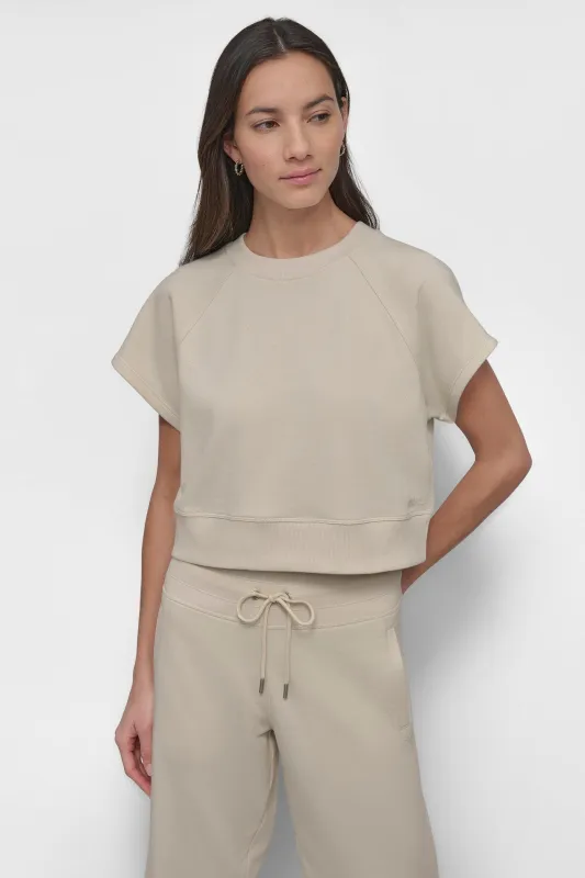 LOGO SHORT SLEEVE CROPPED PULLOVER sold by DKNY
