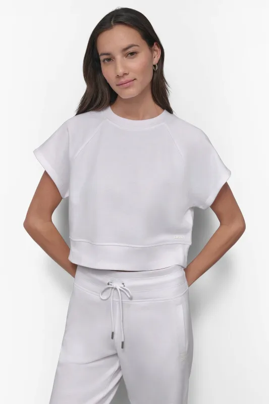 LOGO SHORT SLEEVE CROPPED PULLOVER sold by DKNY
