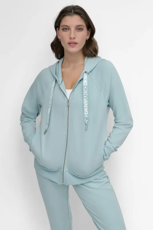 LOGO DRAWSTRING PERFORMANCE HOODIE sold by DKNY