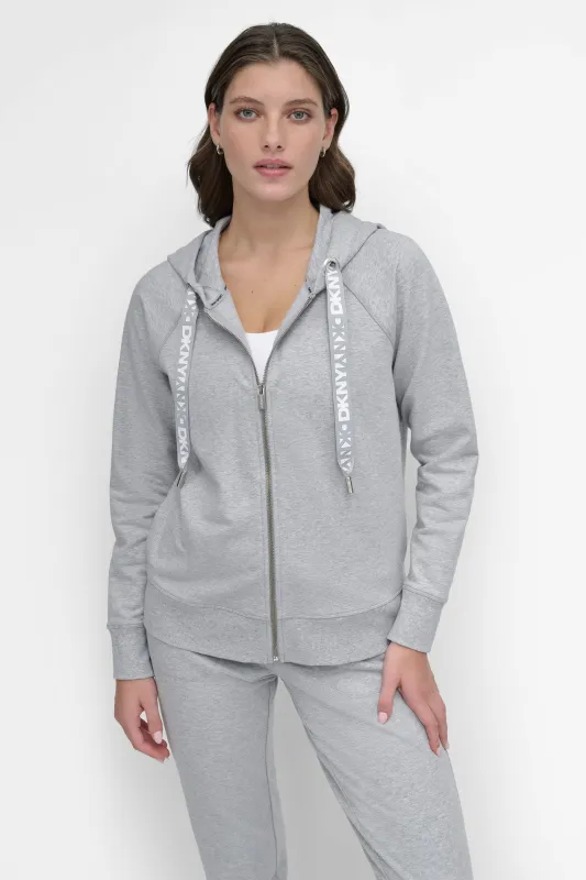 LOGO DRAWSTRING PERFORMANCE HOODIE sold by DKNY