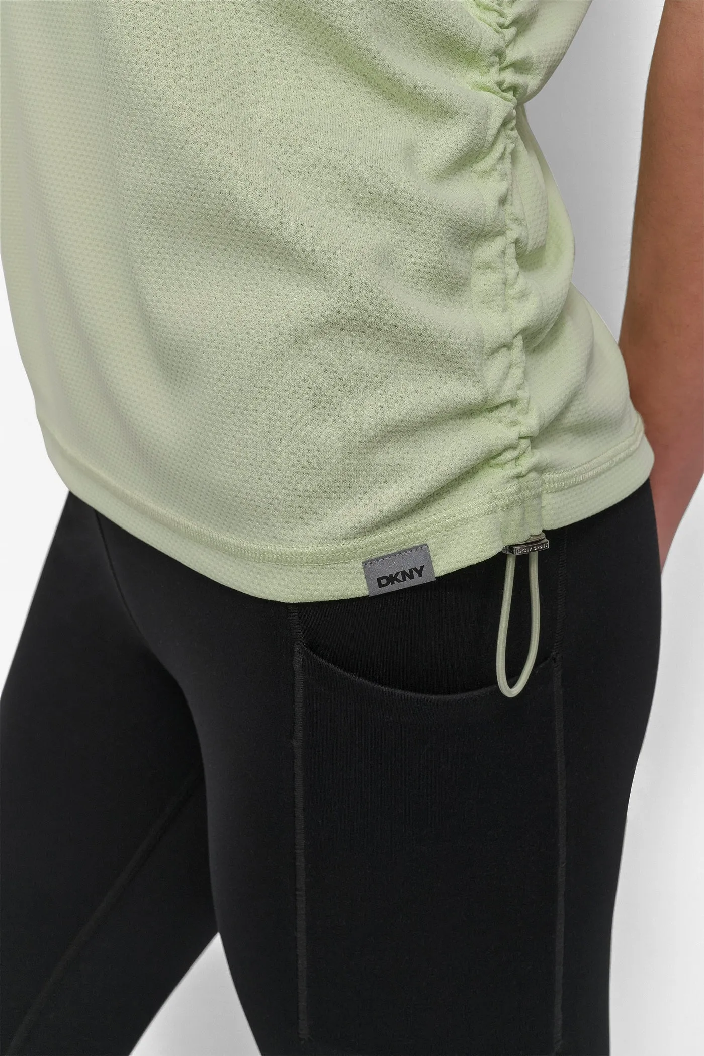 RUCHED TECH-MESH PERFORMANCE TEE sold by DKNY product image thumbnail 5