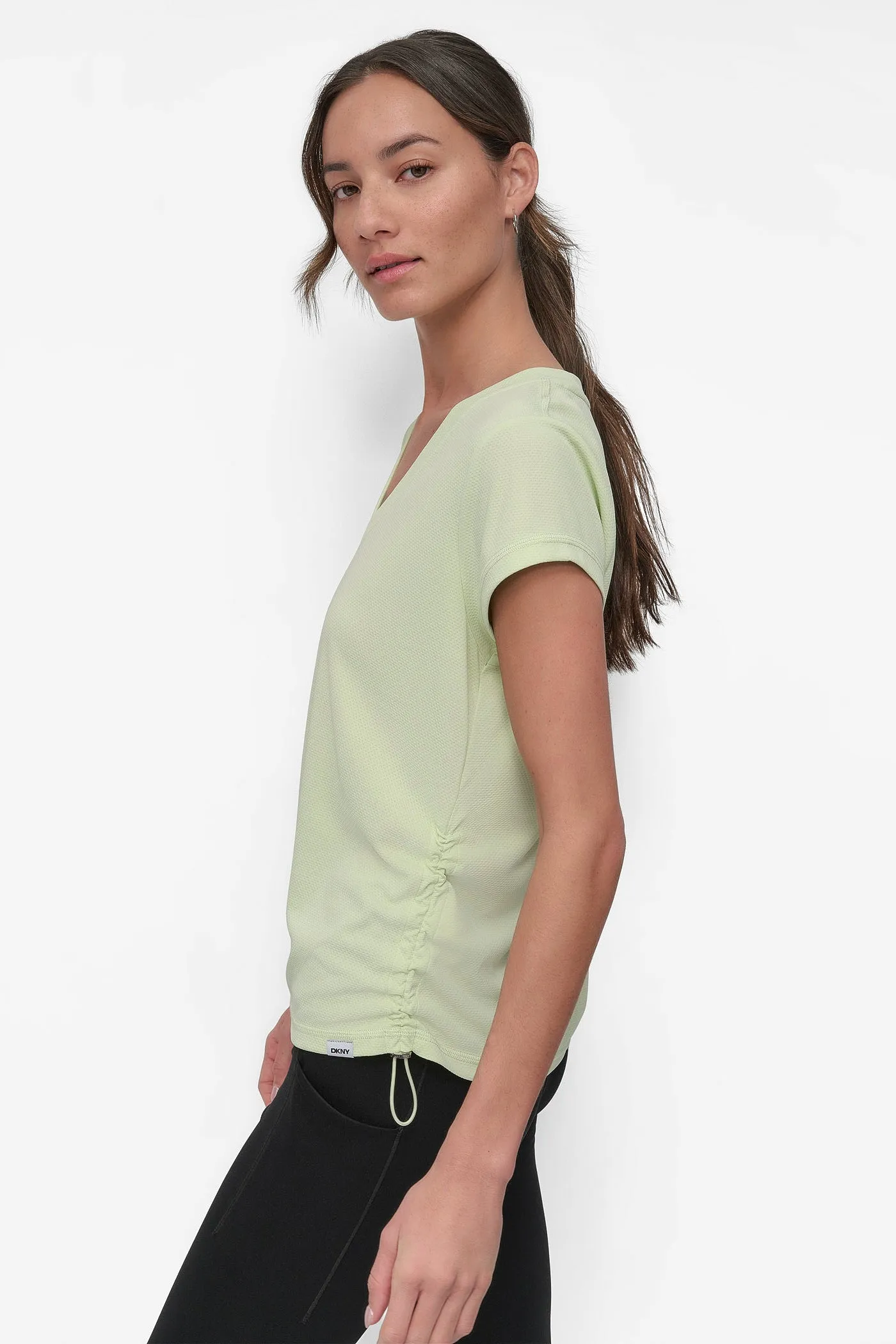 RUCHED TECH-MESH PERFORMANCE TEE sold by DKNY product image thumbnail 3