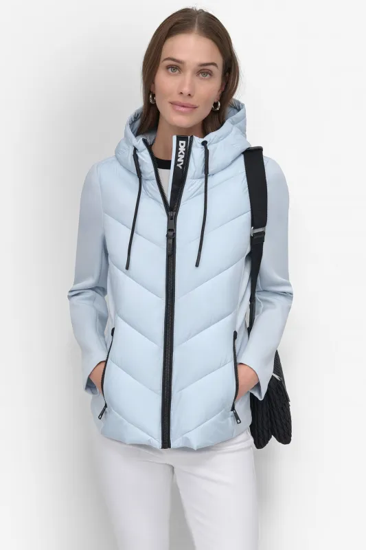 MIXED MEDIA LIGHT WEIGHT PUFFER sold by DKNY