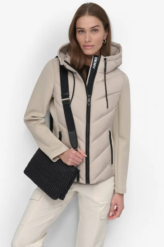 MIXED MEDIA LIGHT WEIGHT PUFFER sold by DKNY