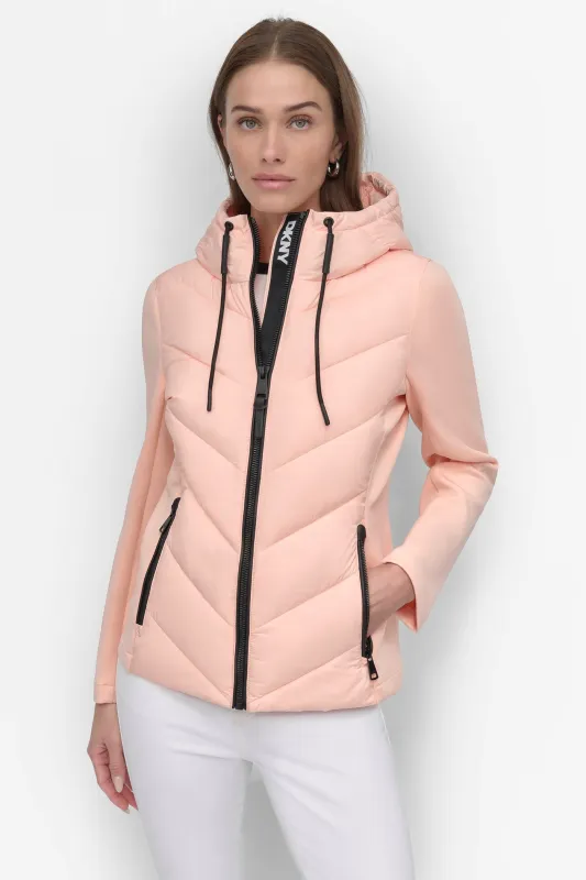 MIXED MEDIA LIGHT WEIGHT PUFFER sold by DKNY