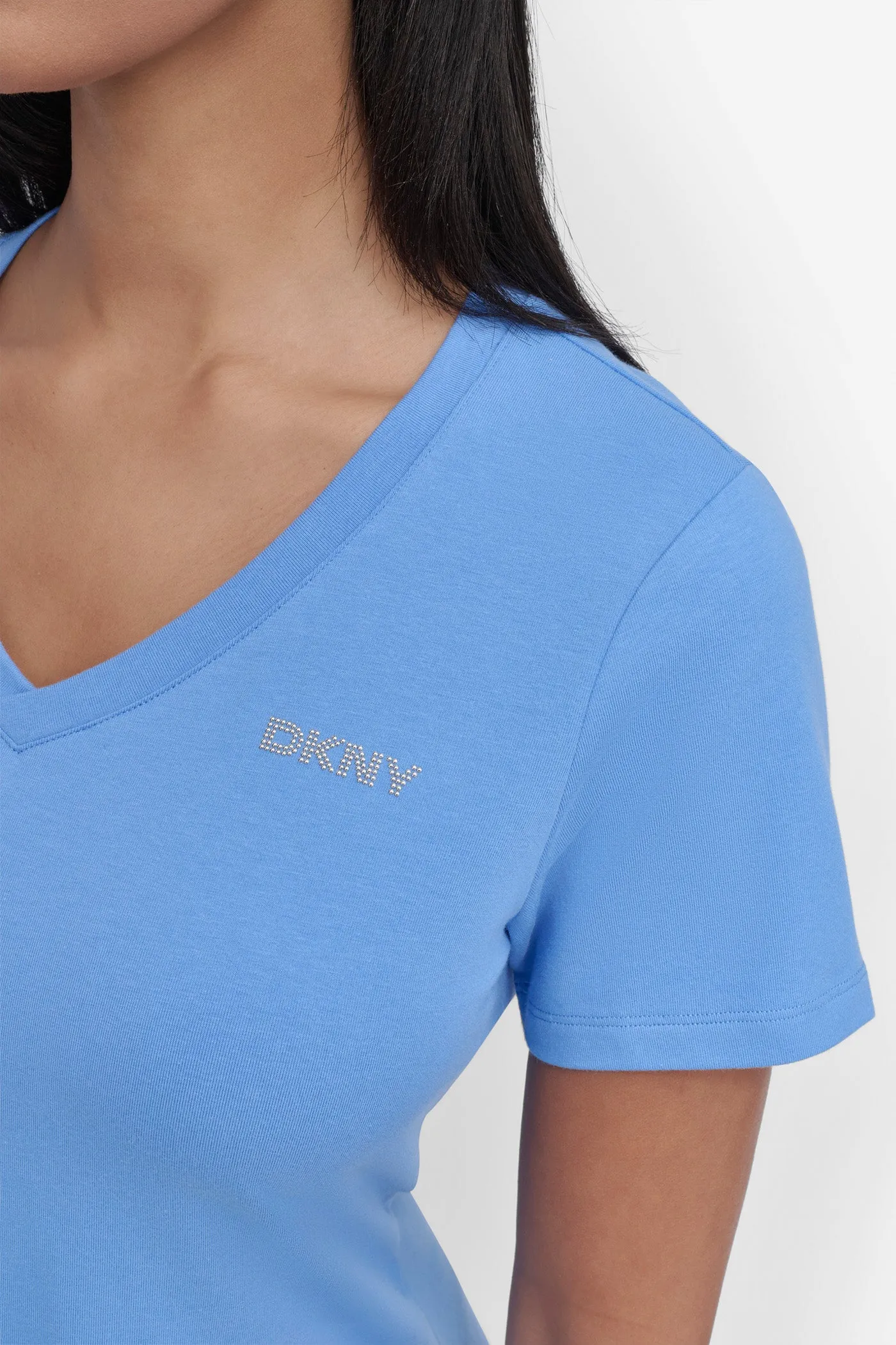 MINI STUD LOGO V-NECK T-SHIRT DRESS sold by DKNY product image thumbnail 5