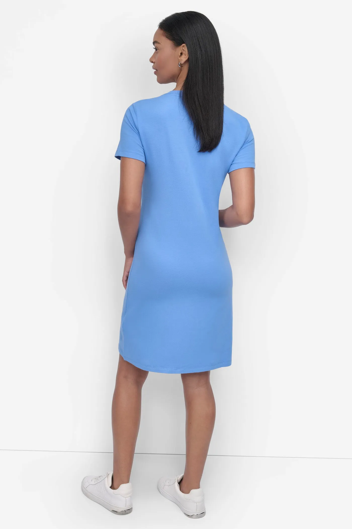 MINI STUD LOGO V-NECK T-SHIRT DRESS sold by DKNY product image thumbnail 2