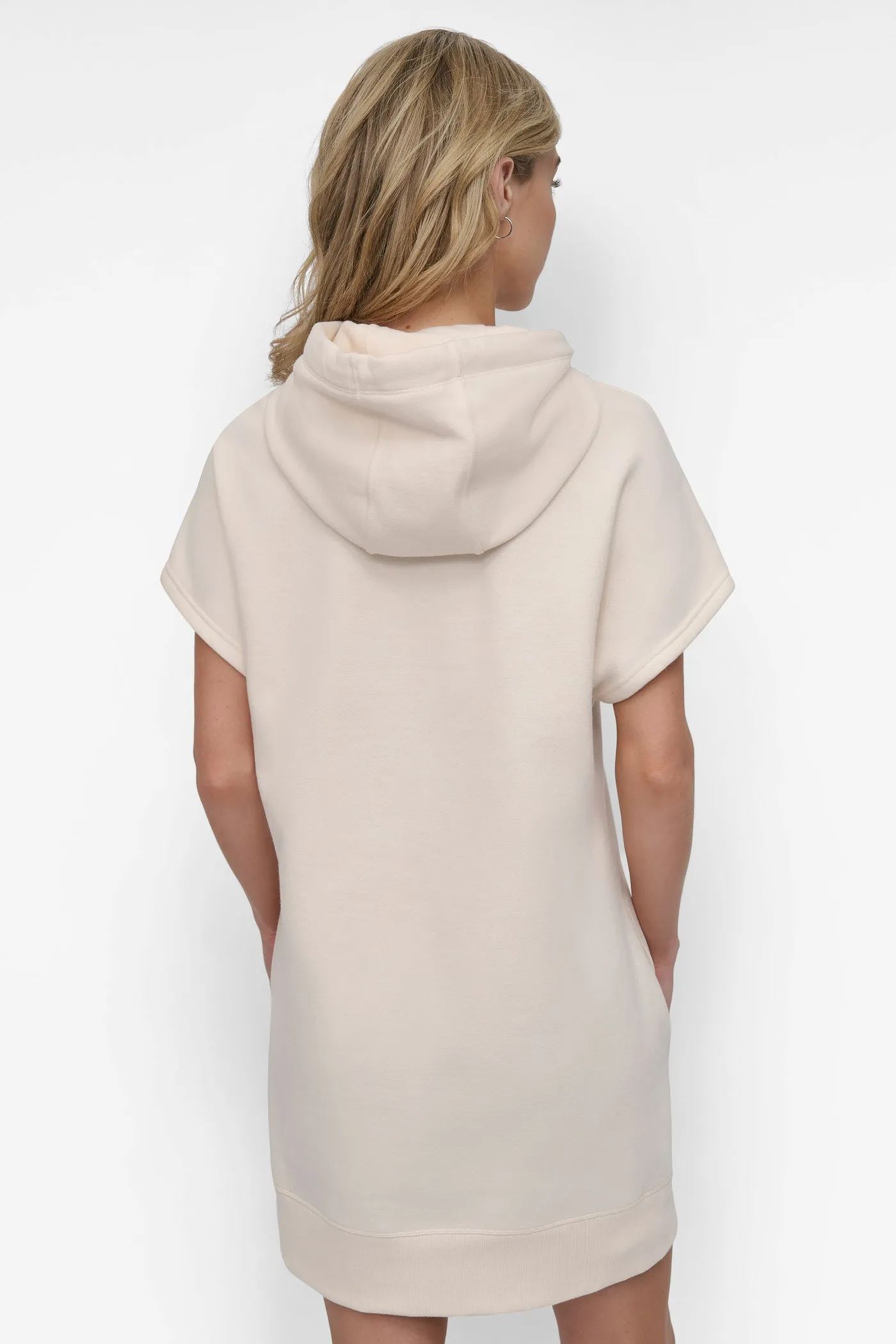 CRYSTAL-EMBELLISHED LOGO MINI HOODIE DRESS sold by DKNY product image thumbnail 2