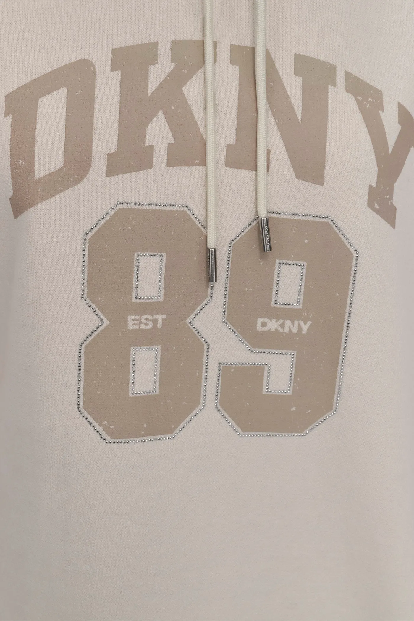 CRYSTAL-EMBELLISHED LOGO MINI HOODIE DRESS sold by DKNY product image thumbnail 4