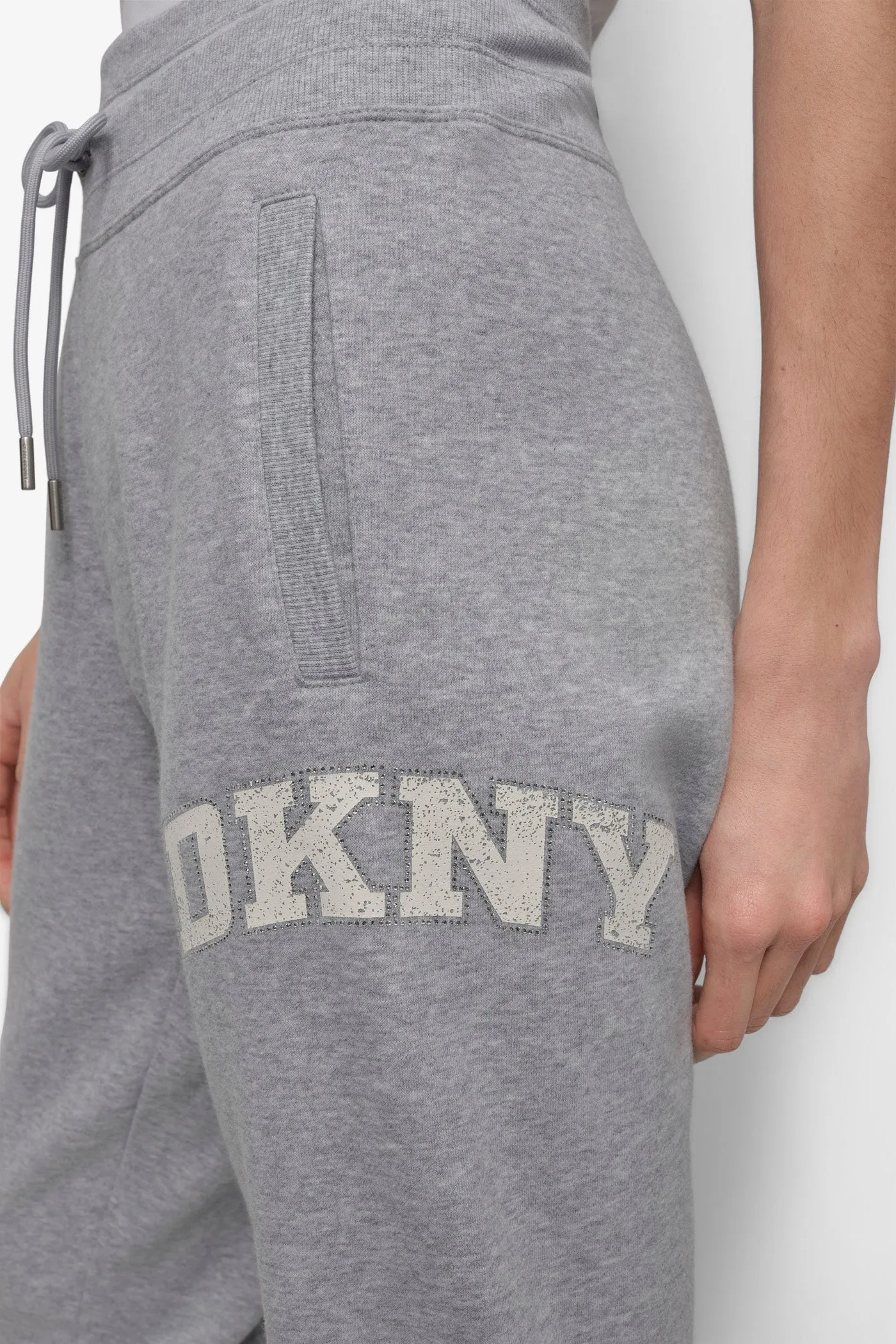 HIGH-RISE RHINESTONE TRIMMED LOGO JOGGER sold by DKNY product image thumbnail 5
